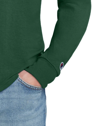 Closeup of a CC8C Champion Heritage 5.2-Oz. Jersey Long Sleeve Tee